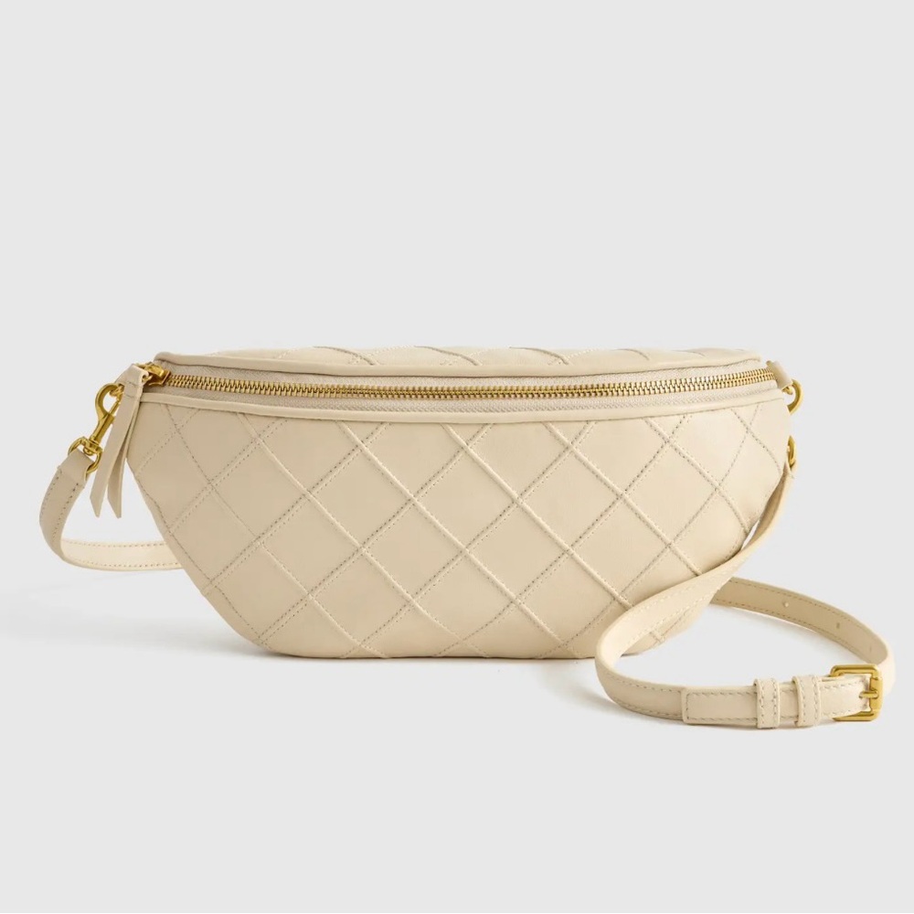 Quince Italian Leather Diamond Stitch Sling